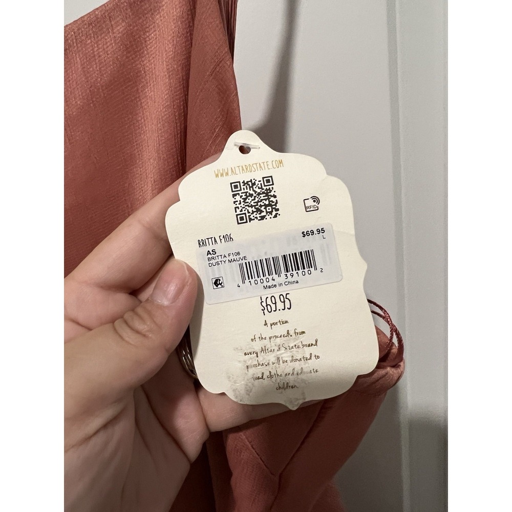 Altar'd State Womens Sleeveless Wrap Mini Dress Britta Large Dusty Mauve NWT $70 - Picture 5 of 6